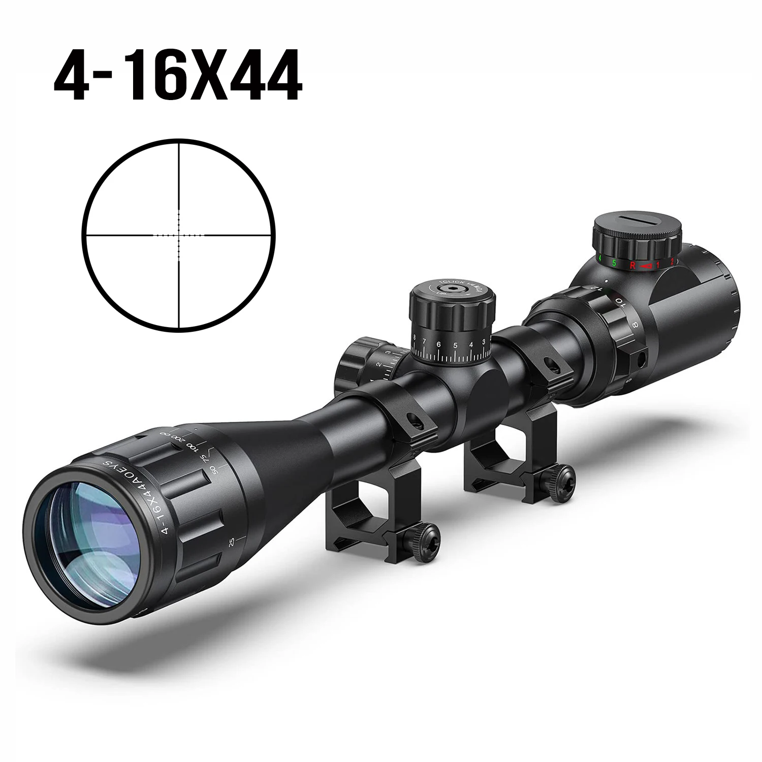 416x44TacticalRifleScopeRedandGreenIlluminatedwithAO