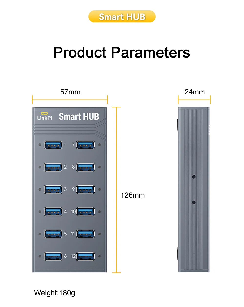 LinkPi SmartHUB 12-port USB 3.0 Hub with Soft-controllable Intelligent Expansion
