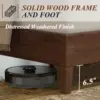 NEW Wood Platform Bed Frame Queen Size Upholstered Tufted Headboard/Solid Wood Be No Box Spring Needed,Walnut 5