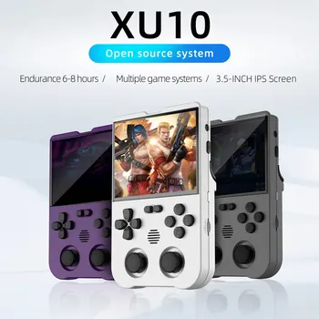 Ampown XU10 휴대용 게임 콘솔, 3.5 인치 IPS 화면, 3000mAh 배터리, 리눅스 시스템 내장 레트로 게임, 휴대용 비디오 게임 콘솔