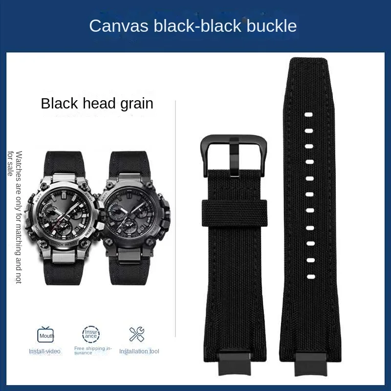 thumbnail image 1 of Correas de reloj de cuero genuino de nailon para Casio G-SHOCK MTG-B3000 Correa de reloj MTG B3000 Adaptadores modificados Conector de acero inoxidable, 1 of 5