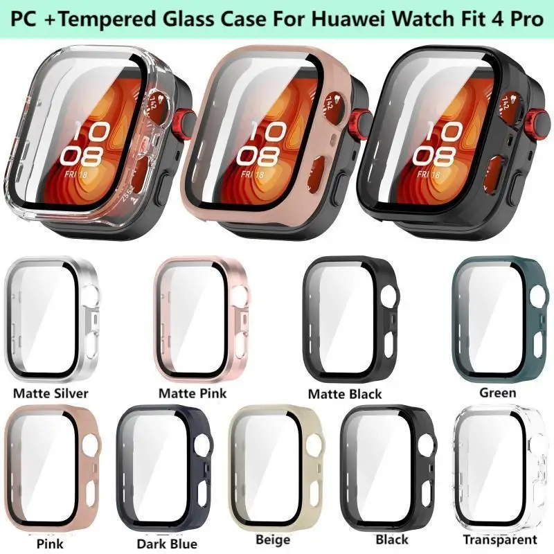 Tempered Glass Screen Protector Case - Hard PC Bumper Cover