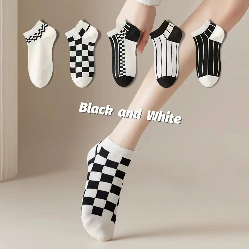 여성 양말 짧은 보트 보이지 않는 Chaussette Femme Skarpety 코튼 발목 Meias 양말, 여성 통기성 Calcetines Mujer, 5 쌍