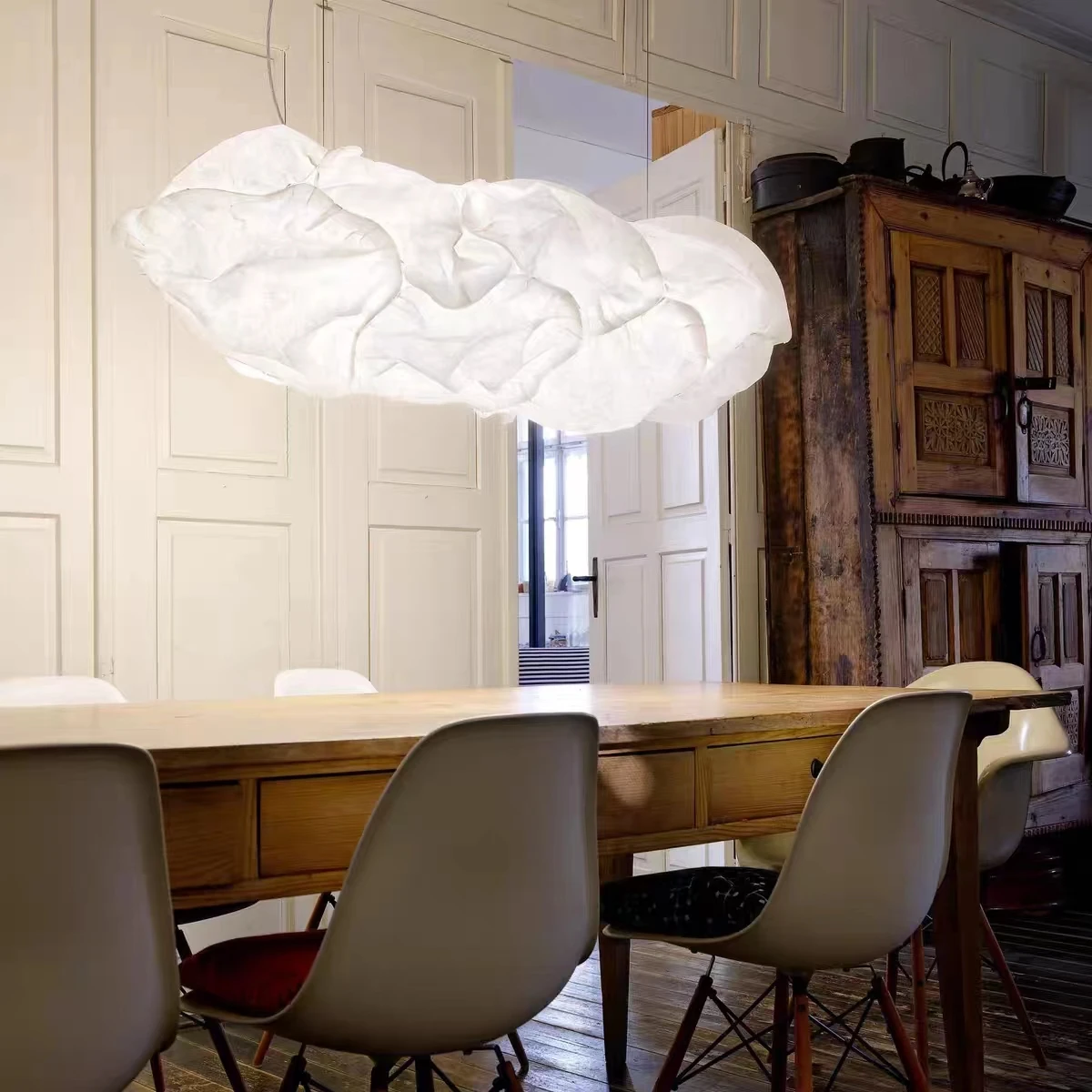 

Nordic Paper Cloud Chandelier Modern Minimalist Restaurant Bar Shopping Mall Lamp Engineering Art Living Room Light