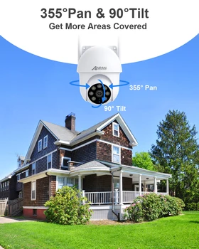 ANRAN Wifi Camera 5MP Wired Security Camera 24/7 Record Home Security Protection IP66 Waterproof Compatible Alexa Auto Tracking 2