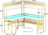 Unikito L Shaped Desk with Power Outlet, Reversible L-Shaped Corner Computer Desk with Storage Shelves & Monitor Stand, Gaming 3