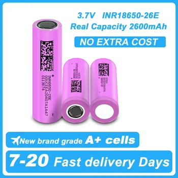Nuova Batteria 18650 2600mAh 3.7V 10A a Scarica Rapida, Batteria Ricaricabile agli Ioni di Litio per Powerbank, Lampade e Torce, Batterie 18650