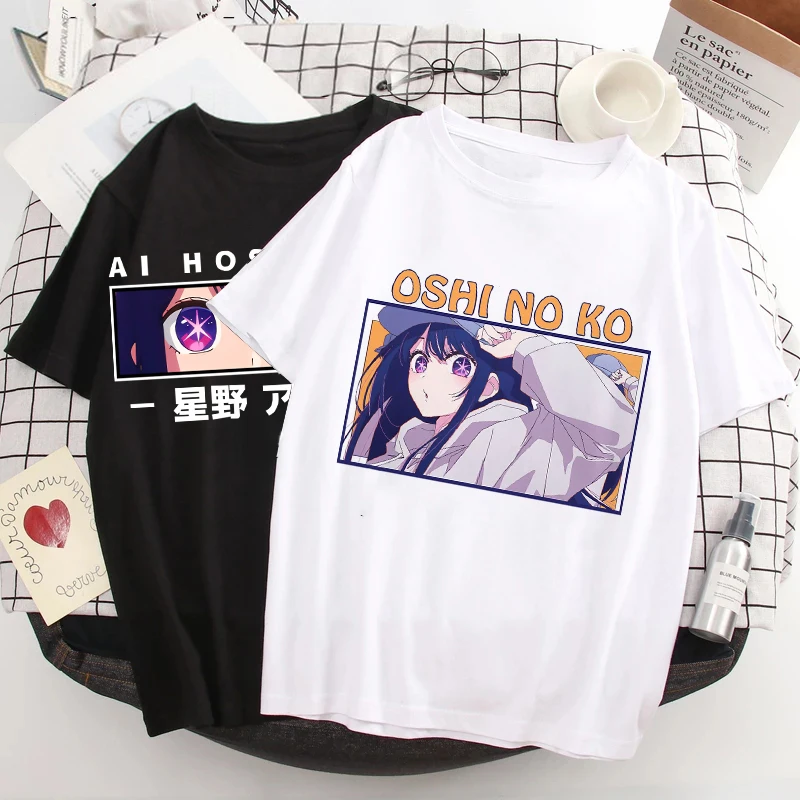 

Harajuku Women T Shirt Cute Anime 90s Oshi No Ko Short Sleeve T-shirt Female Ai Ruby Akane Aquamarine Hoshino Y2k Clothes tops