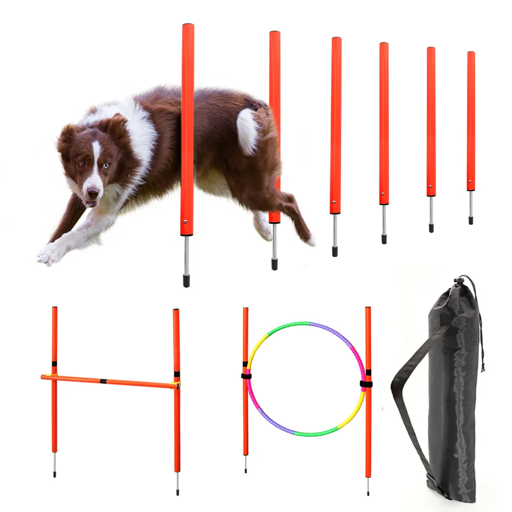 Dog Agility Equipment Portable Pet Training Equipments Dogs Jumping Training Tool Outdoor Dogs Running Stake Sports Stakes Pole dog training supplies,dog agility training set