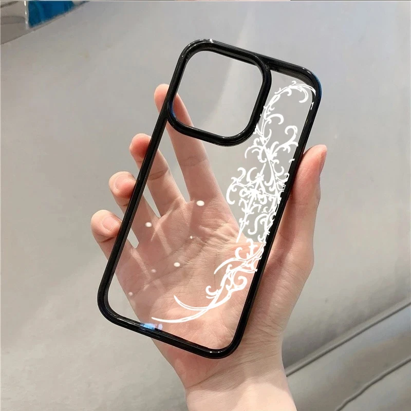Gothic Cross Vine Transparent Phone Case for iPhone 17 16 15 Pro 14 13 11 12 Pro Max Air 16E X XR XS Max 7 8 Plus SE Back Cover 4
