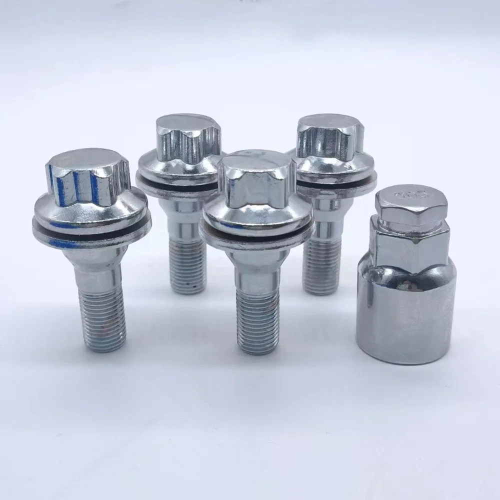 4 + 1 Wheel Anti-Removal Bolts Screws for Peugeot M12x1.25 auto fasteners