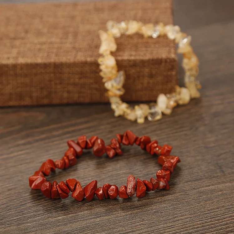 Irregular Chips Natural Stone Bracelet Women Girls Asymmetry Beads Crystal Quartz Gravel Stretch Bracelets Bangles