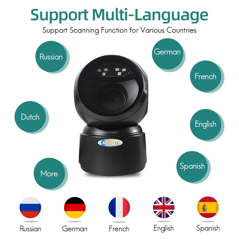 High-speed Barcode Scanner Image Platform Desktop 1D 2D QR code reader USB Omnidirectional