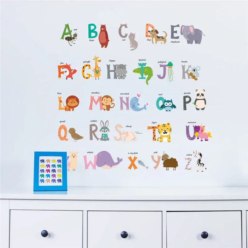 English letters wall Stickers room decoration English pinyin early childhood education baby poster kindergarten wall sticker