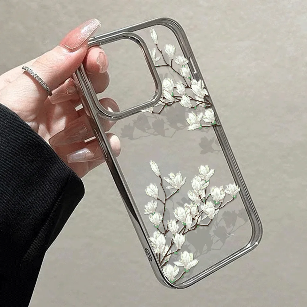 Matte Watercolor Peach Blossom Shockproof Phone Case - Anti-Fall Cover