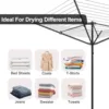 Umbrella Clothesline Outdoor, Rotary Retractable Clothes Line Outdoors Adjustable Height Drying Rack Clothing 4 Arms 12 Lines 6