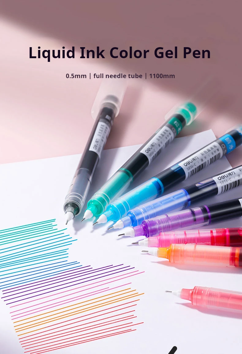 10-teiliges Gelschreiber-Set in verschiedenen Farben mit Nadelspitze, glattes Schreiben, lustiges Briefpapier, Geschenk für Studenten, Sammler-Stift-Kollektion – Detail 1