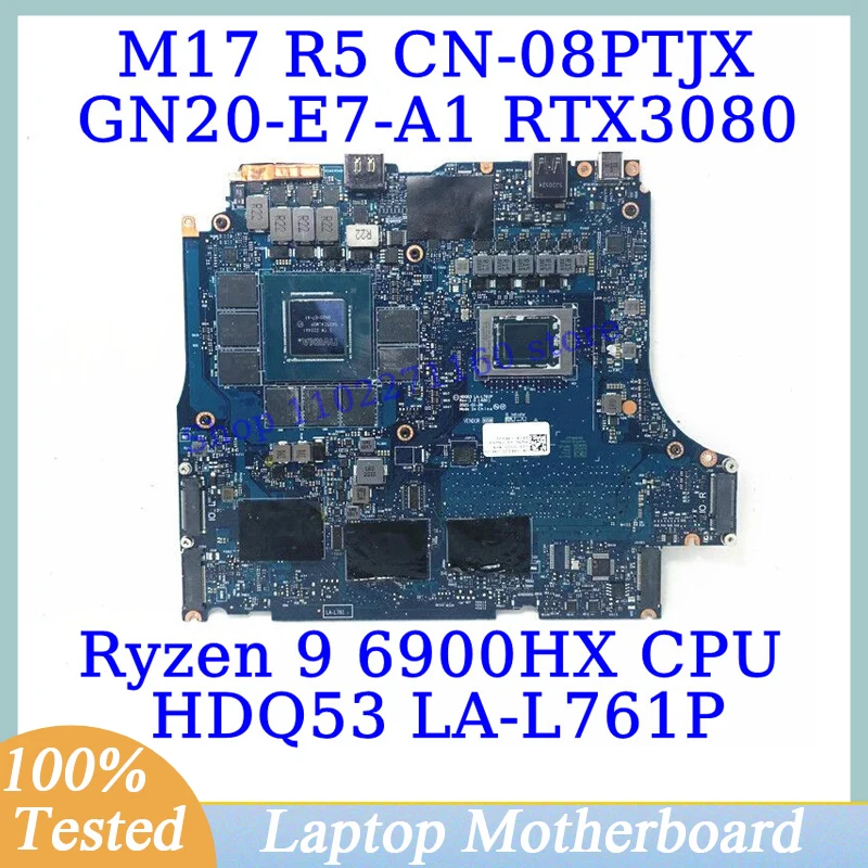 Cn-08Ptjx 08Ptjx 8Ptjx Per Dell M17 R5 Con Ryzen 9 6900Hx Cpu La-L761P Scheda Madre Del Computer Portatile Gn20-E7-A1 Rtx3080 100% Testato Buono