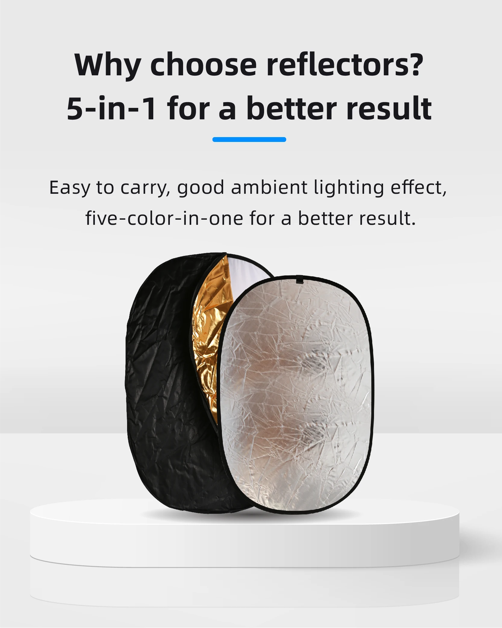 24" 5in1 60X90CM 90X120CM 2in1 7in1 silver white gold portable collapsible soft light round photography reflector photography reflector