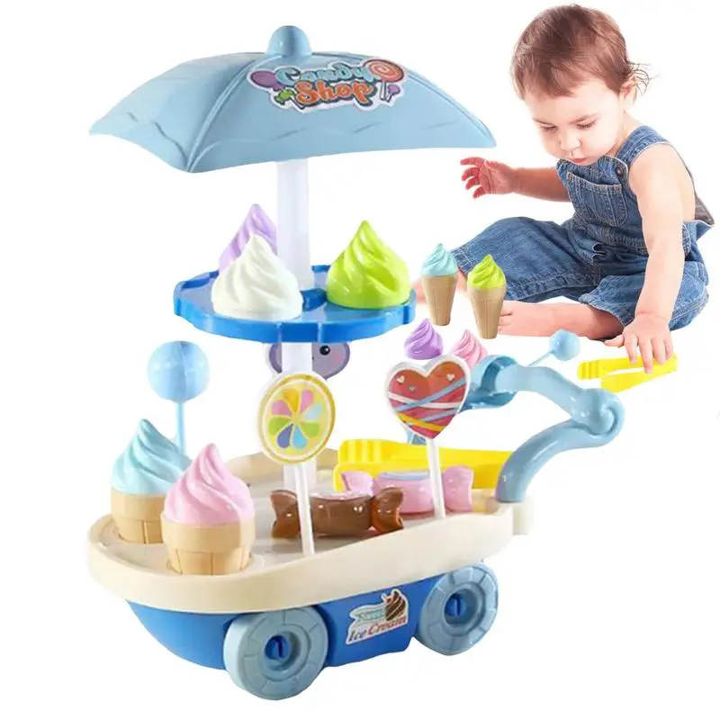 

Ice Cream Shop For Kids Creative Cart Pretend Kitchen Toy With Lollipop Toddler Play Toys For Children Little Girls And Boys