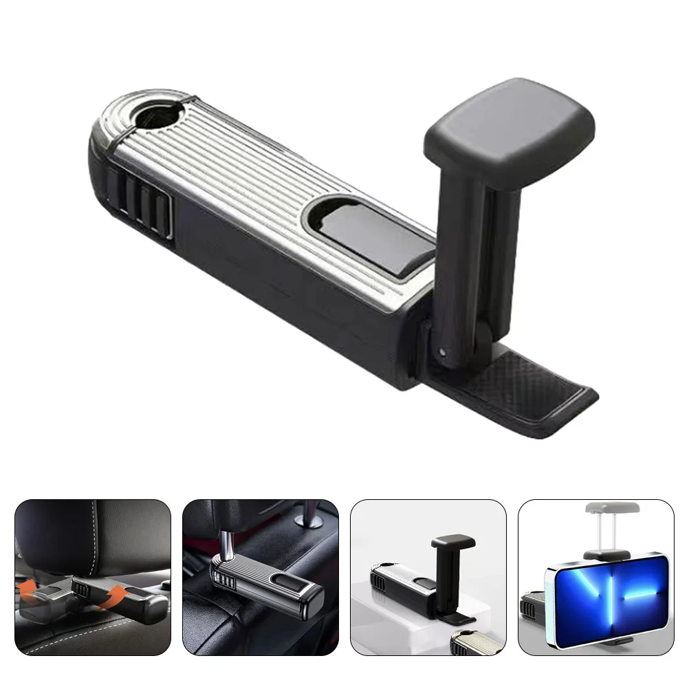 

Car Seat Headrest Hook Car Seat Hidden Hook with Phone Stand Rotating Car Seat Hook for Handbag