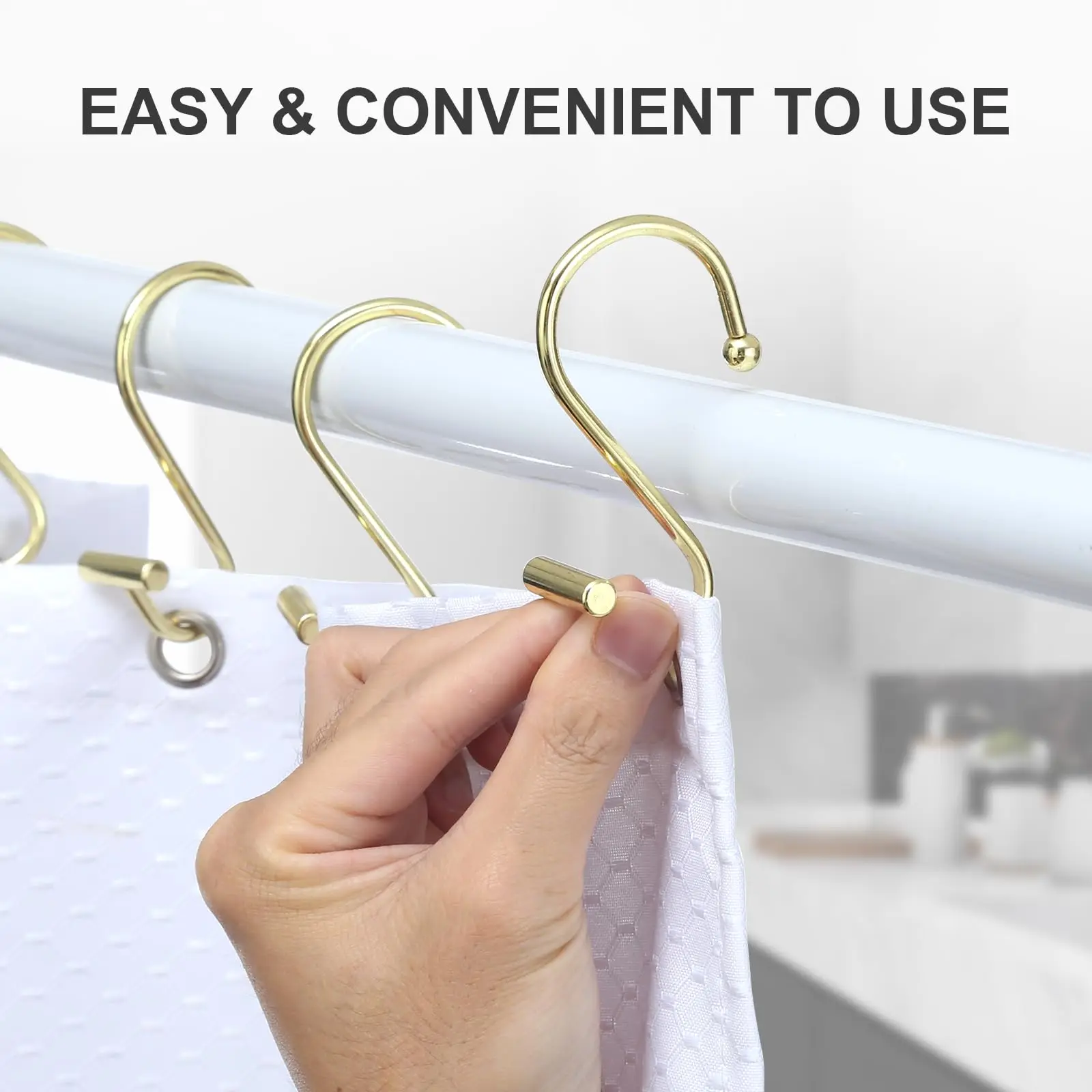 Shower Curtain Hooks,Shower Curtain Rings, T-Bar Metal Gold Shower Curtain  Hooks Rings Rust Proof for Shower Curtain - AliExpress
