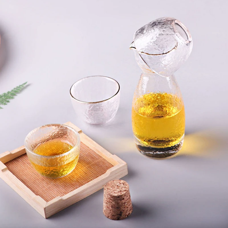 Japanese Style Sake Glasses Cup Set Creative Transparent Tea Cups Wine Accessories Sake Pot Cup Wine Whisky Shot Set New