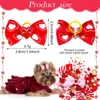 Valentine's Day dog bowknots 10/20/30PC puppy bows with rubber bands dog bows handmade supplies pet grooming accessories for dog 3