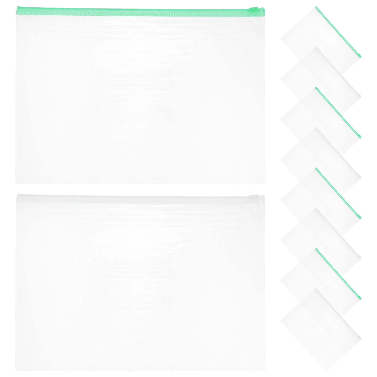 20Pcs 플라스틱 지퍼 파일 폴더 내마모성 A4 레터 사이즈 문서 정리함 휴대용 학교 사무실 여행 파일 보관
