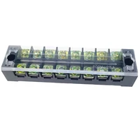 1PCS TB2508 Dual Row Thick Copper Screw Terminal Block Flame Retardant Grounding Strip Wire Connector Durable 600V 25A 4