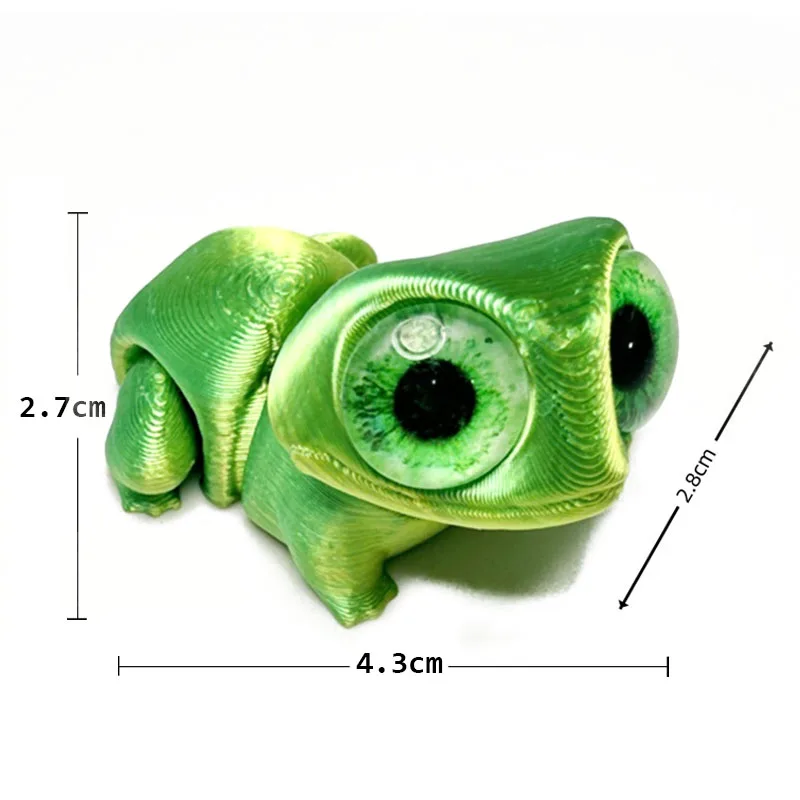3pcs/set 3D Printed  Multi-jointed Movable Cute Mini Frog with Big Eyes Office Desktop Living Room Home Decoration Kids Gift