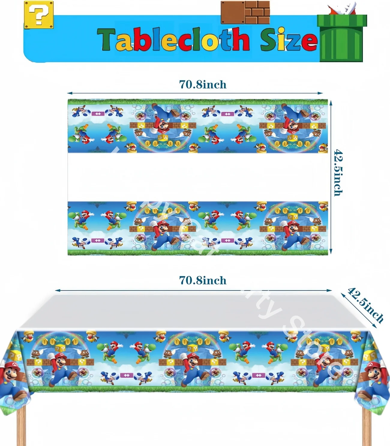 thumbnail image 1 of Mantel de Mario, decoración de fiesta de cumpleaños, mantel desechable, mantel de Super Bros, mantel de baby shower, regalos para niños, suministros para fiestas, 1 of 5