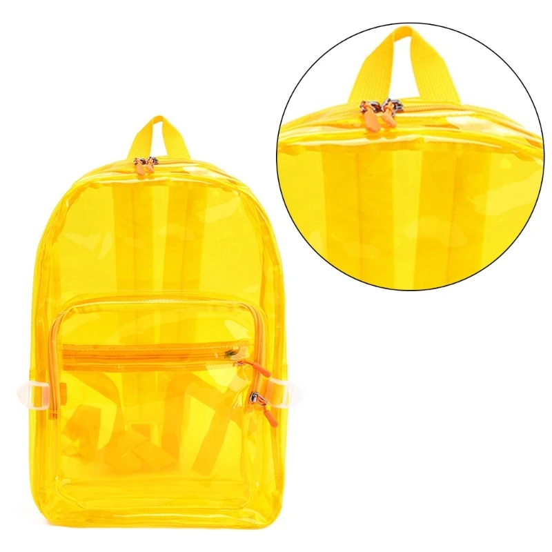 Women PVC Casual Clear Backpack Travel Daypacks Outdoor Laptop School Bag