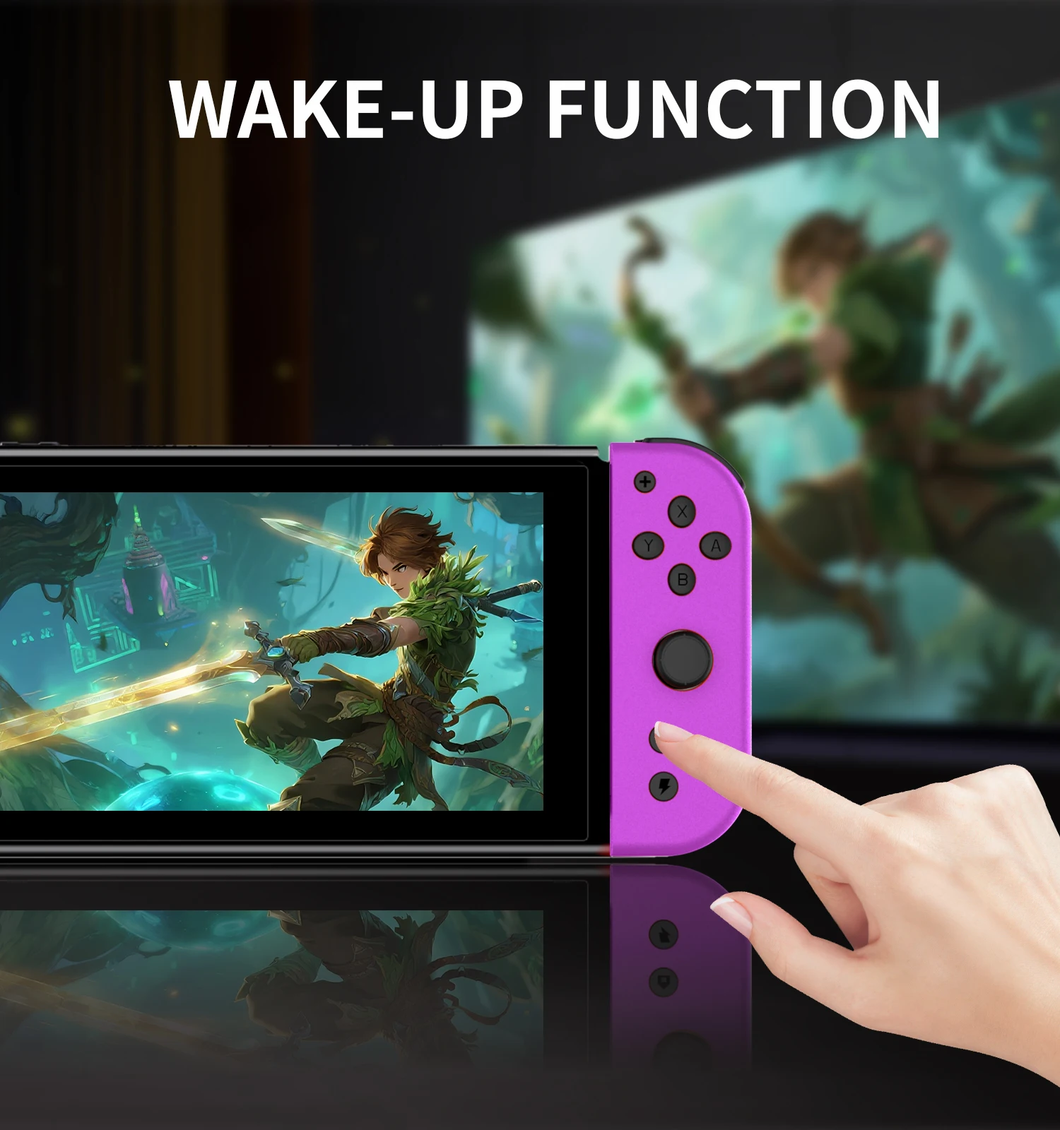 Controle Joy-Cons sem fio L/R para Nintendo Switch 1/OLED/Lite - Controle sem fio com vibração dupla e função de ativação._voghion.com