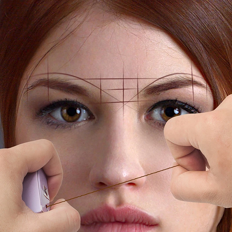 

20 Meters Thread With Ink Eyebrow Tattoo Ruler Auxiliary Line Drawing Eyebrow Semi Permanent Positioning Measure Tool Makeup