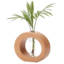 

Glass Planter Propagation Stations Desktop Vase Test Tube Vase With Wooden Stand Terrarium Hydroponics Indoor Home Decor