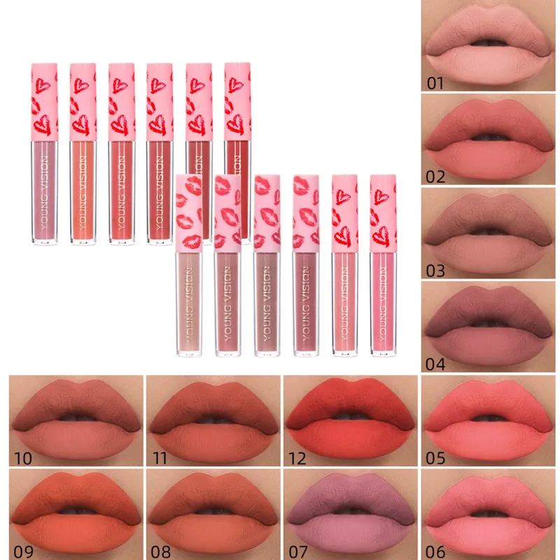 Cotton Swab Lipstick Set Waterproof Portable For Girls And Women Lip