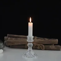 Clear Glass Candlestick For Wedding Dinner Centerpiece Table Transparent Candle Holder European Living Home and Party Decoration 3