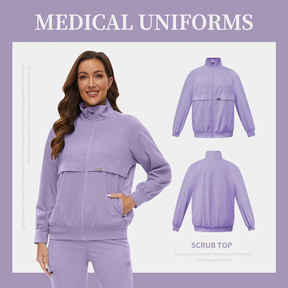 Doctor Nurse Jacket Uniforms Nursing Scrubs Top Surgical Uniforms Woman Long Sleeve High Quality Mens Scrub Hospital Accessories