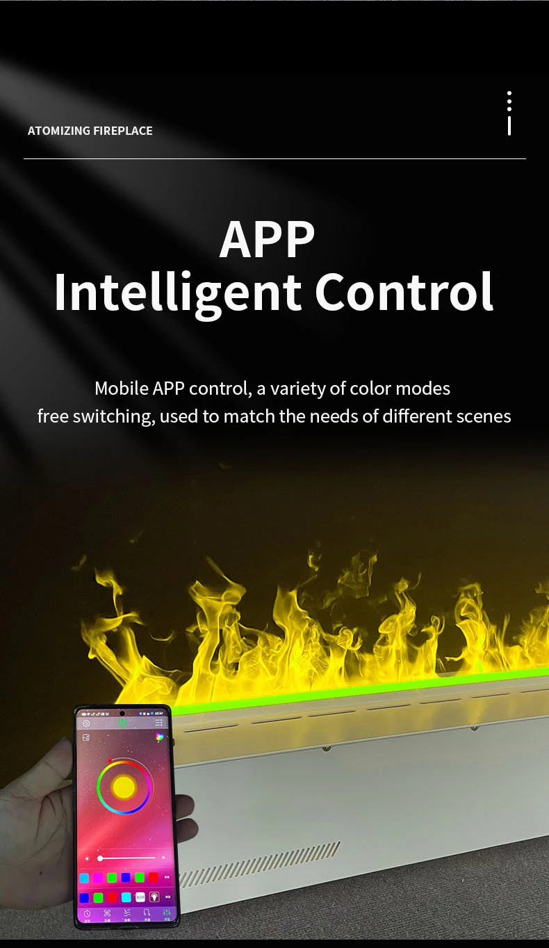 3D Smart Steam Atomized Fireplace With Colorful Flame TV stand Decorative Mist Intelligent Electric Water Vapor Fireplace 5