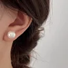 Bijoux en argent Sterling 925 pour femmes, boucles d'oreilles en perles blanches laiteuses, à la mode, cadeau pour filles et dames