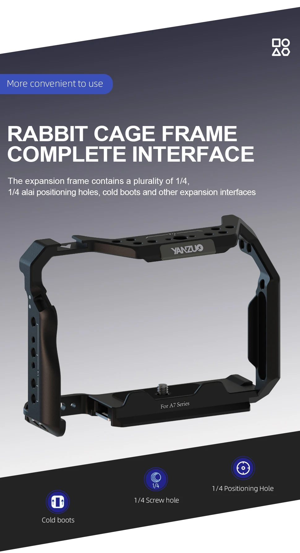 A7M4 Camera Protection Frame Shooting Stabilizer 1/4 Locating Hole Camera Cage f