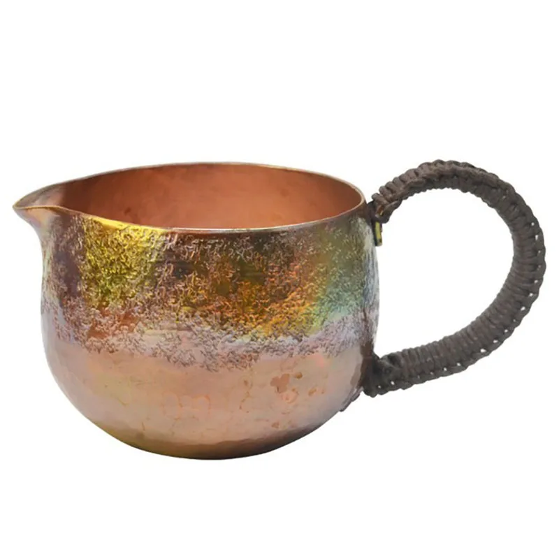 

Tea Cups Set with Stand Thickened Heat-resistant Copper Water Cup Vintage Fair Cup Tea Leak Set Handmade Japanese Teacup Gift