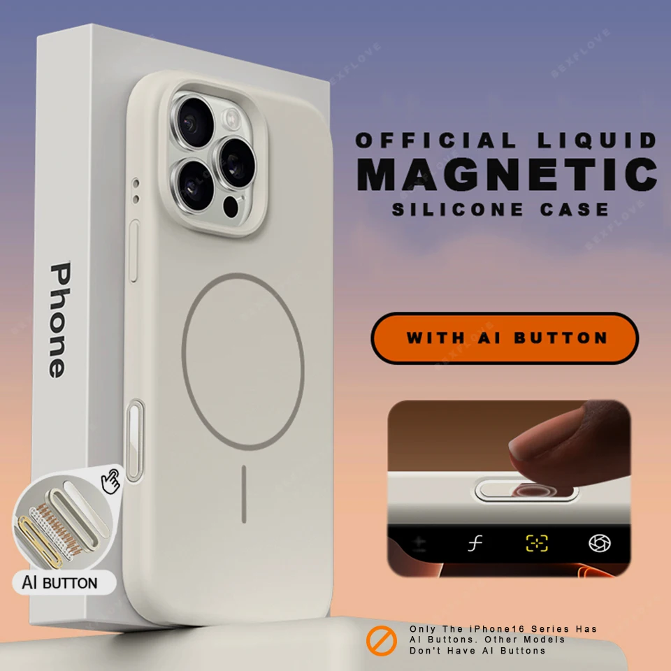 Premium Silicone Magnetic Phone Case with Wireless Charging Compatibility