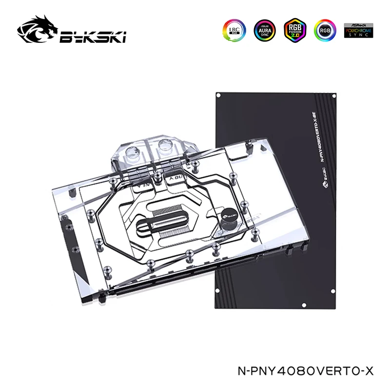 Bykski Water Block Serve Per Pny Geforce Rtx 4080 16Gb Xlr8 Gaming Verso Epic-X Argb Card Cooler, Con Backplate,N-Pny4080Verto-X