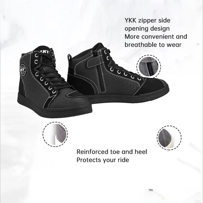 motorcycle riding shoes men's and women's casual short boots fall-proof breathable riding boots protective Motorbik Rubber Sole