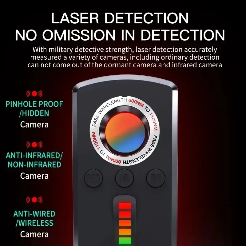 Hidden Camera Detector Anti Spy Gadget Professional Hunter Wireless Signal Car Mini Devices GPS Infrared Search Wiretapping Bug