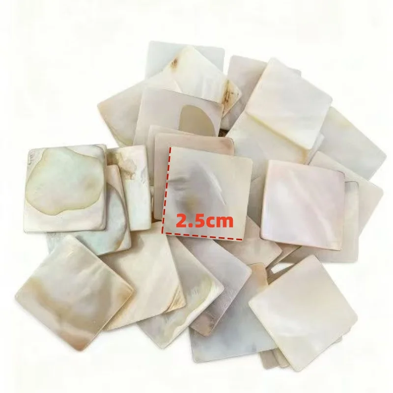 정사각형 쉘 모자이크 타일 2.5cm, 100개 천연 조개껍질 조각, 액자용, 장식 그림 용품