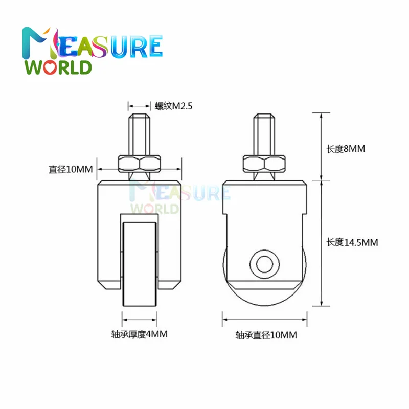 Dial Indicator M2.5 Threaded Contact Point for Dial Indicator Standard Depth Gauge Roller Tip Parts Probe Measure Parts Point Roller