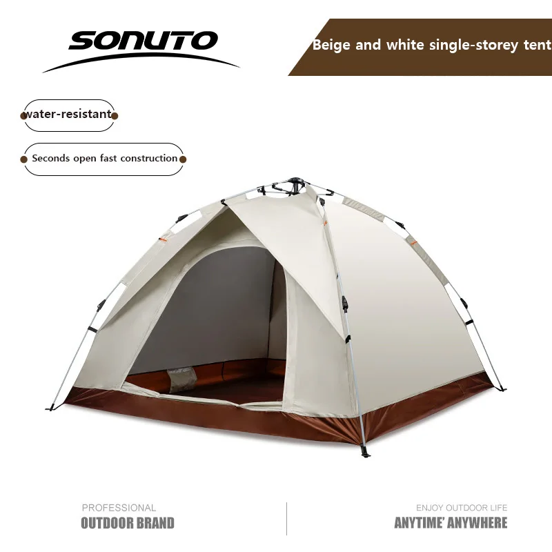 Sonuto 3-4 People Self-Driving Tour Camping Tent Outdoor Automatic Quick Opening Rainproof Sunscreen Portable Tent